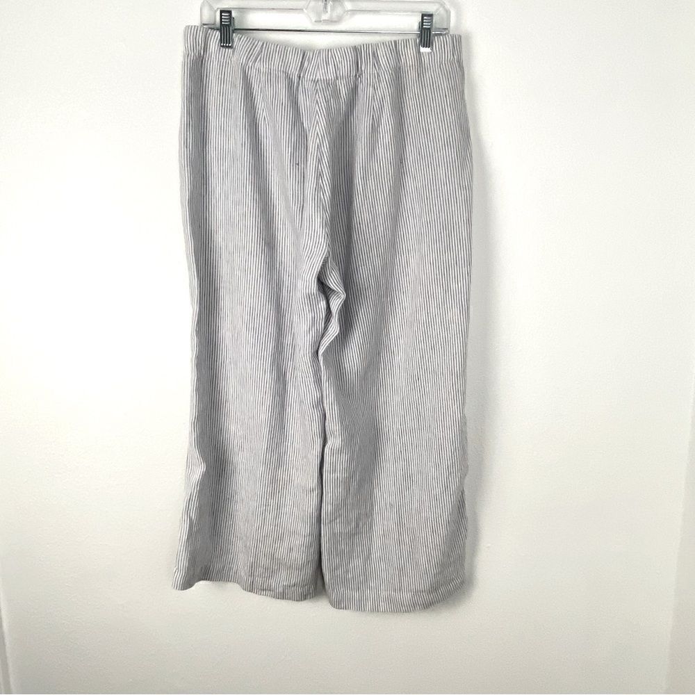 J Jill Love Linen Women’s Ankle Pants Blue & White Striped Lightweight Size S - Picture 2 of 14